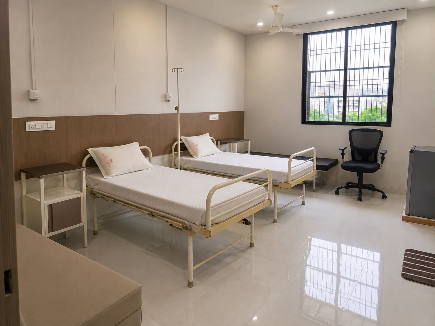 Twin sharing patient room